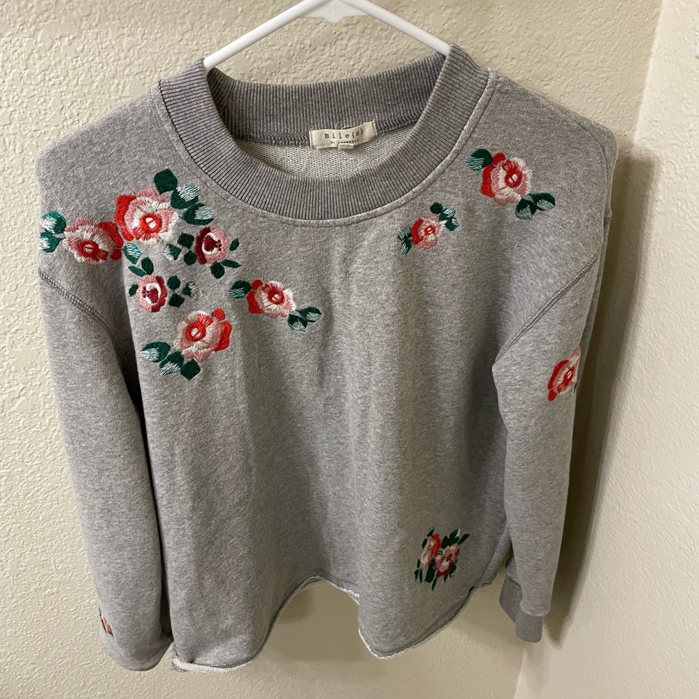 Madewell embroidered cutoff sweatshirt